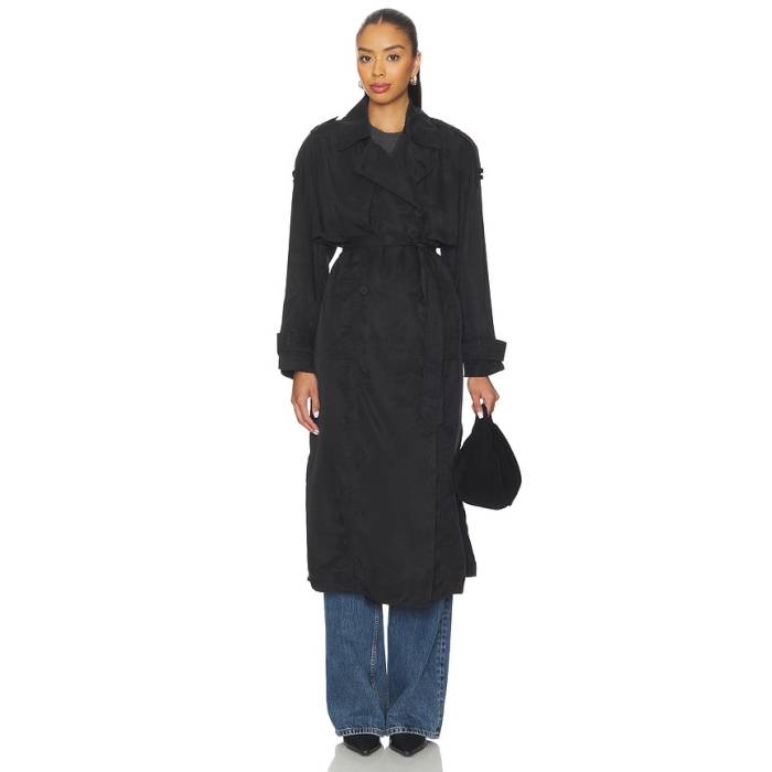 オールセインツ Allsaints 【 Linnie Trenchcoat Women Black 】 レディース 黒色 ブラック｜スニケス
