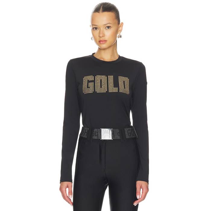 Goldbergh 【 Aurea Long Sleeve Tee Women Black 】 Sleeve 捩り プルオーバー レディース 黒いこと 黒いこと
