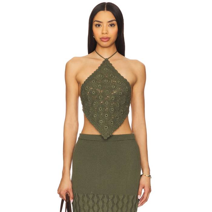 Agua Bendita 【 X Revolve Flower Top Women Sage 】 レディース
