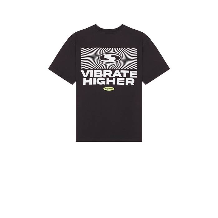 Supervsn 【 Vibrate Higher Tee Men Vintage Black 】 Tシャツ メンズ vintage ビンテージ・ヴィンテージ 黒色 ブラック|スニケス