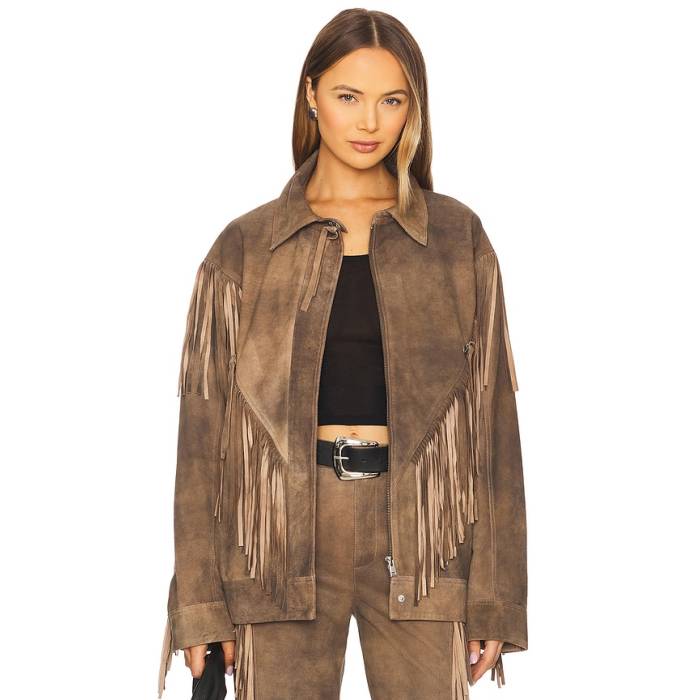 Lamarque 【 X Revolve Arizona Jacket Women Distressed Tan 】 アリゾナ Jacket 上衣 レディース