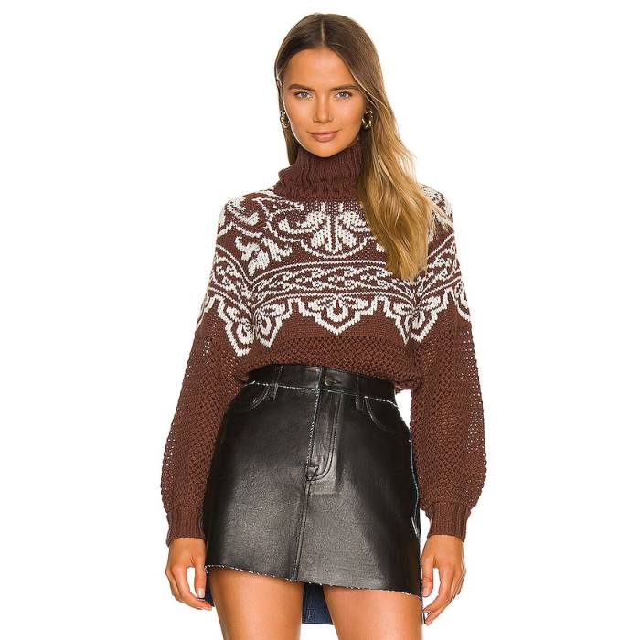 Tularosa 【 Cayleen Fair Isle Sweater Women Brown \u0026Amp; Ivory 】 調教師 レディース 赤銅色 赤銅色 象牙色