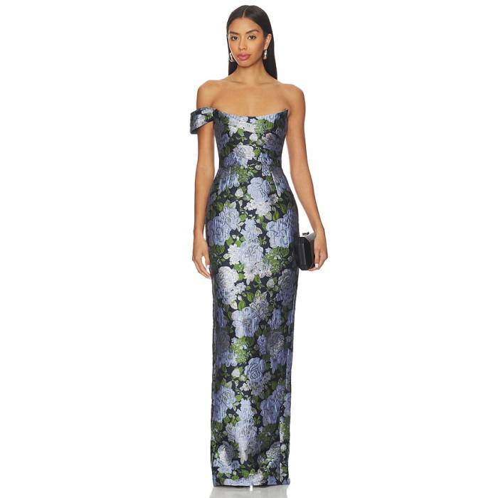 Sau Lee 【 Jackson Jacquard Gown Women Blue Multi 】 レディース 青碧 青碧