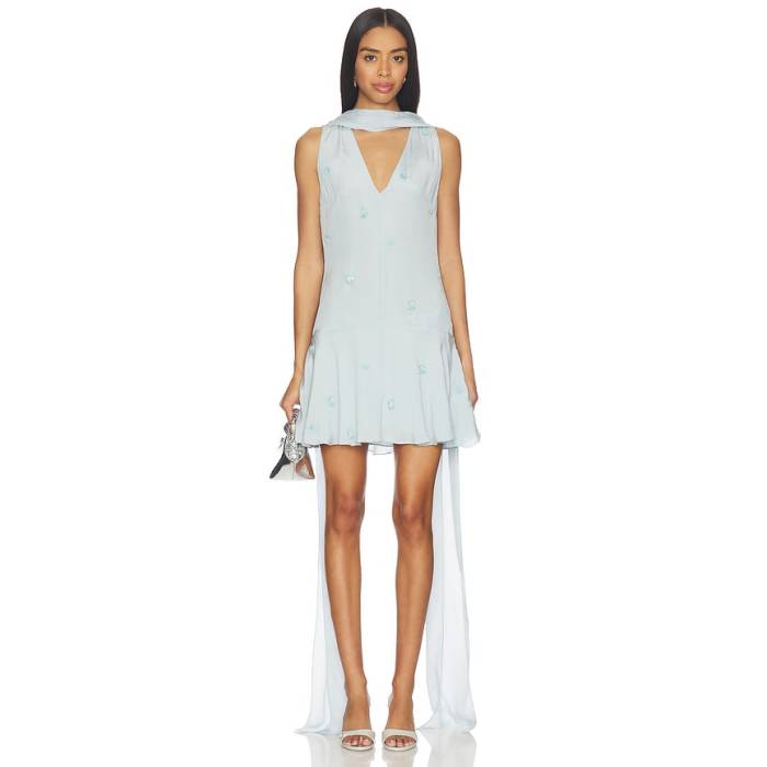 L\u0027academie 【 Brynn Embellished Mini Dress Women Pale Blue 】 お召しもの レディース 青碧 青色 ドレス-レディースファッション