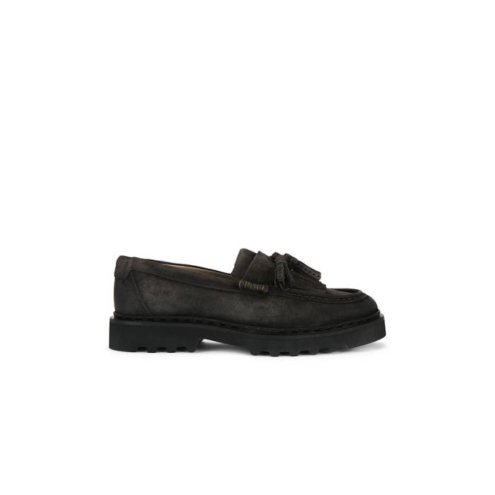 オールセインツ Allsaints 【 Skiff Tassel Loafer Men Warm Grey 】 置き目毛革 シューズ メンズ ウォーム 薄墨色 薄墨色