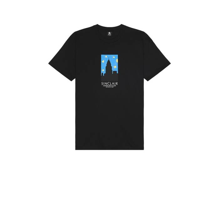 Sinclair Global 【 Modern Art Tee Men Black 】 今めかしい 作物 プルオーバー メンズ 黒いこと 黒いこと