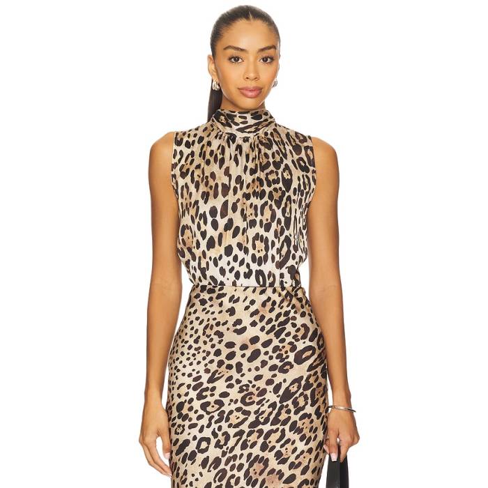 Misa Los Angeles 【 Luka Top Women Leopard Print 】 レディース ヒョウ柄 レオパード