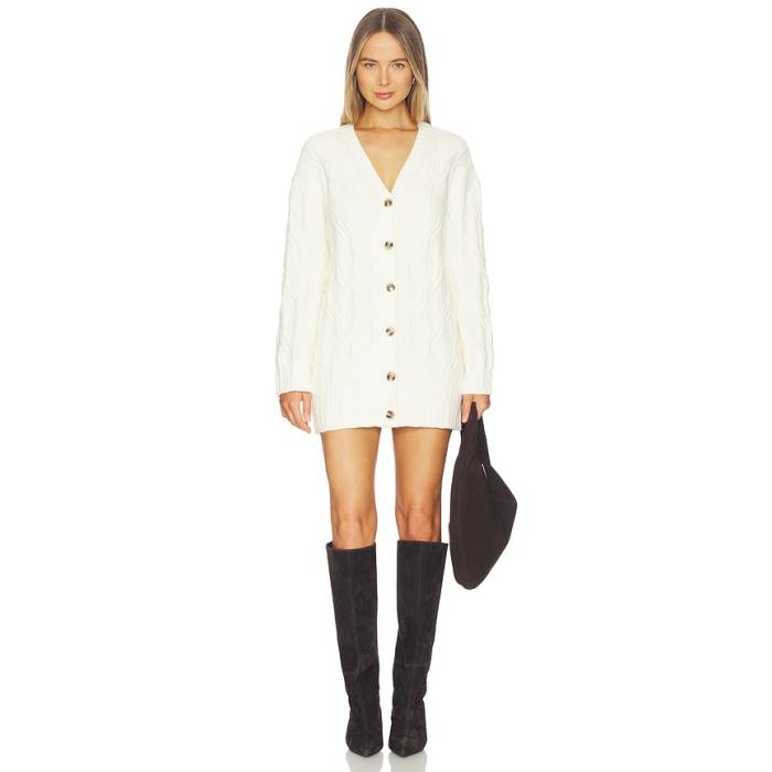 Lovers And Friends 【 Abella Cardigan Mini Dress Women Cream 】 ジレー 御召しもの レディース 皮膚軟化剤