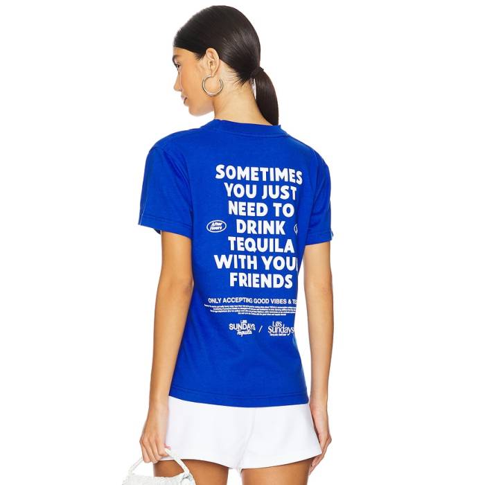 Los Sundays 【 The Sometimes Tee Unisex Blue &Amp; White 】 Tシャツ ユニセックス 青色 ブルー 白色 ホワイト｜スニケス