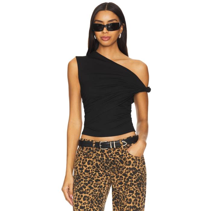 Superdown 【 Alessia Top Women Black 】 レディースファッション トップス ベアトップ チューブトップ レディース 黒色 ブラック