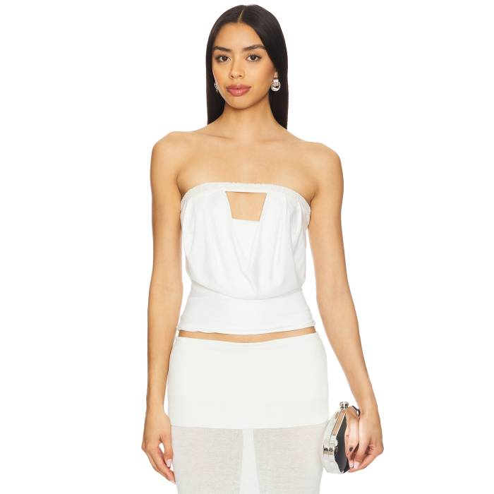 Superdown 【 Bea Tube Top Women White 】 レディースファッション トップス ベアトップ チューブトップ レディース 白色 ホワイト