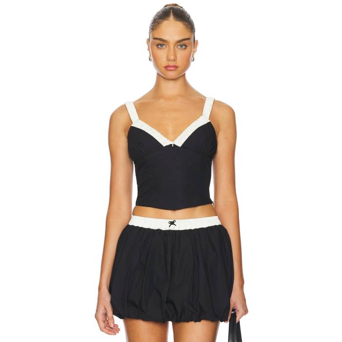 Nia 【 Serafina Top Women Black 】 レディースファッション トップス タンクトップ レディース 黒色 ブラック