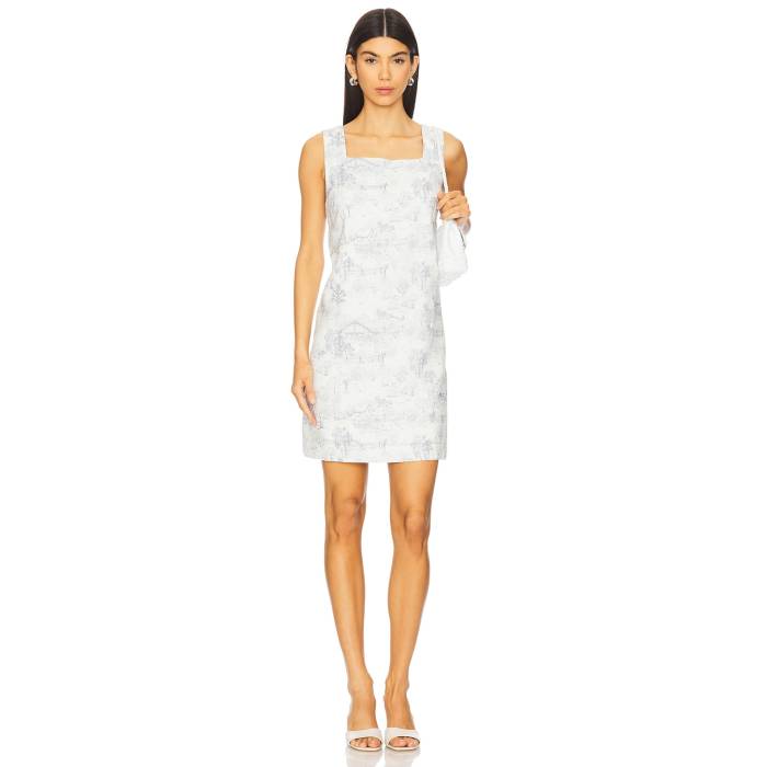 Elodie The Label 【 Tasa Linen Dress Women White Navy Print 】 ドレス レディースファッション ドレス レディース 白色 ホワイト 紺色 ネイビー