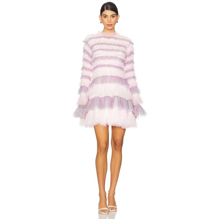 Susan Fang 【 Shirred Tulle Mini Dress Women Pink 】 ドレス レディースファッション ドレス レディース pink ピンク 40,300円
