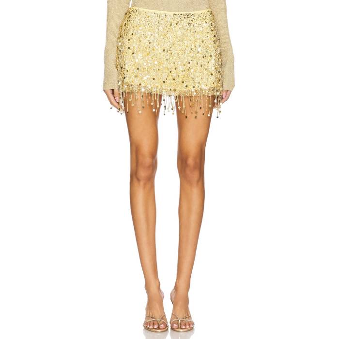 Asta Resort 【 Yasmin Hand Beaded Mini Skirt Women Gold 】 レディース ゴールド｜スニケス