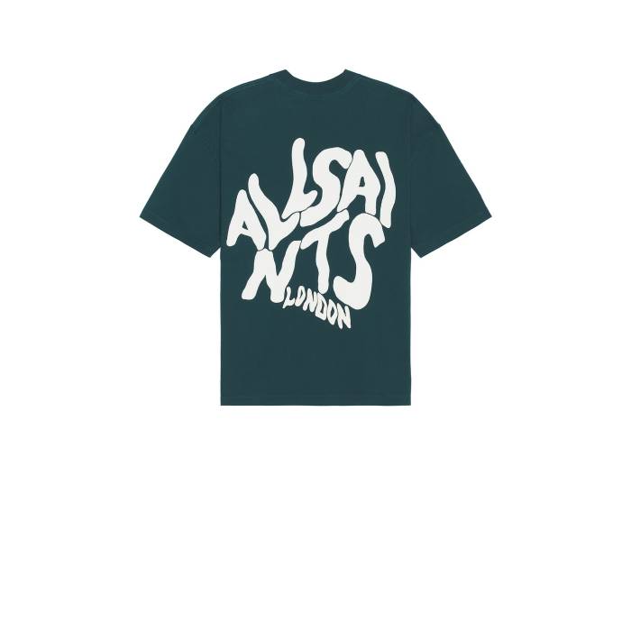 オールセインツ Allsaints 【 Orlando Crew Neck Tee Men Cove Blue 】 オーランド クルー Tシャツ メンズファッション トップス Tシャツ カットソー メンズ 青色 ブルー