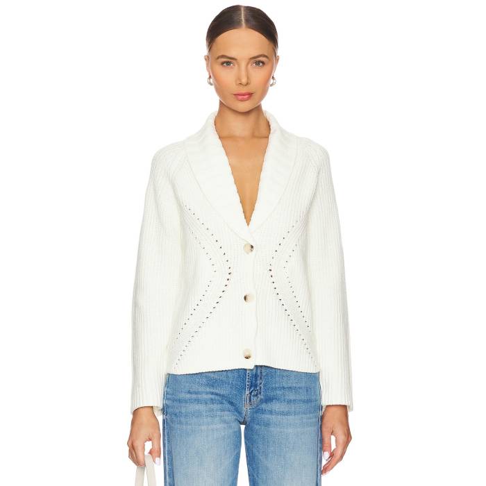 Central Park West 【 Rosette Engineered Pointelle Jacket Women Ivory 】 Jacket 上衣 レディース 象牙色