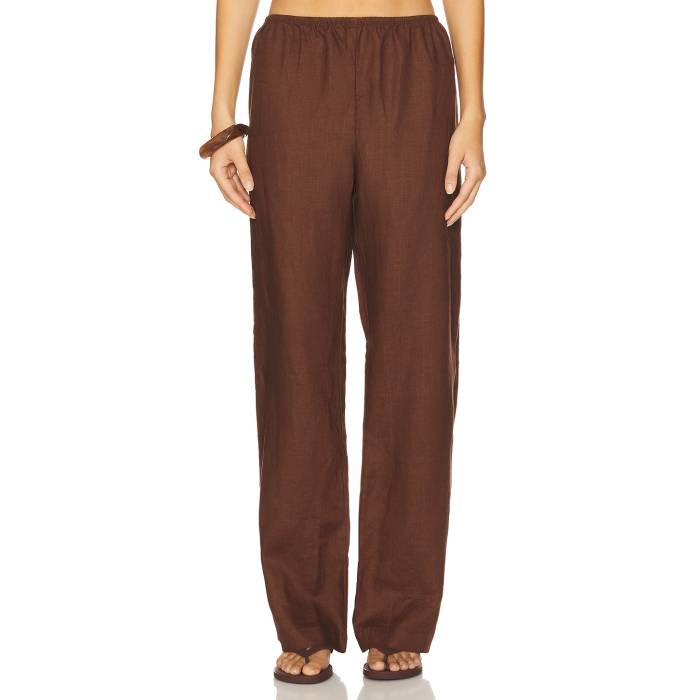 Donni. 【 X Revolve The Linen Simple Pant Women Walnut 】 ズボン下 レディース