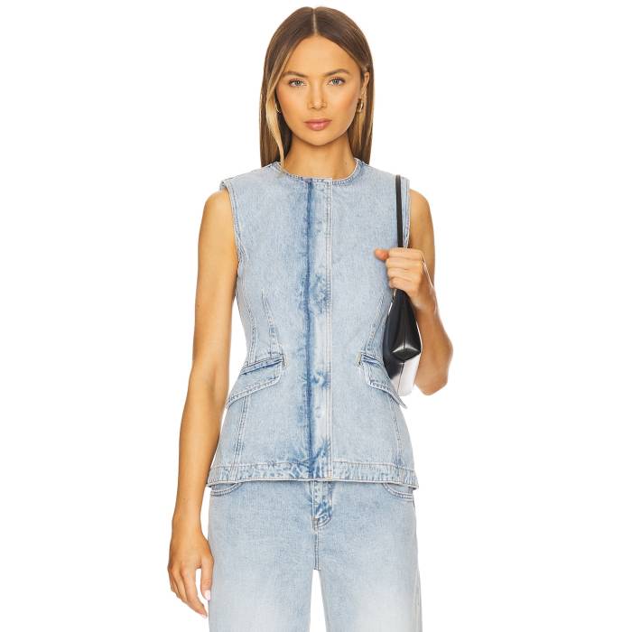 Simkhai 【 Charley Sleeveless Button Up Top Women Del Mar 】 Sleeveless ノンスリーブ レディースファッション トップス タンクトップ レディース