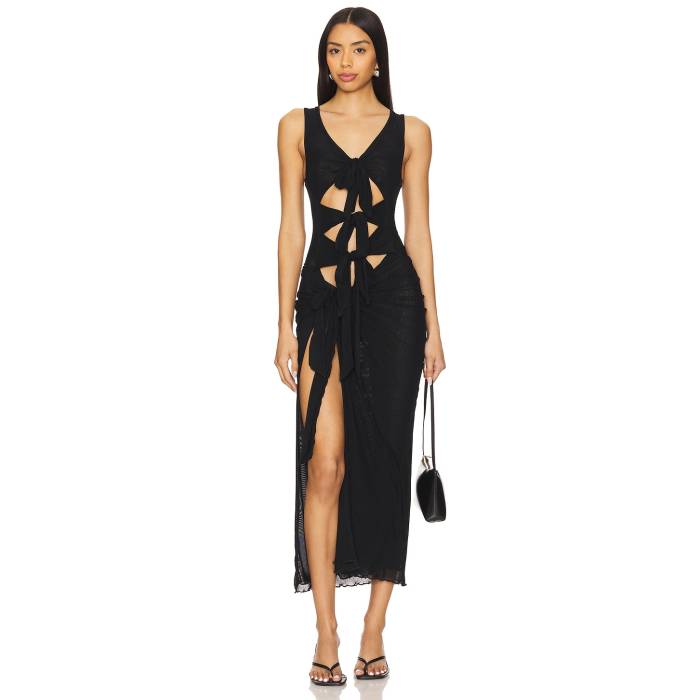 Superdown 【 Nelly Sheer Maxi Dress Women Black 】 ドレス レディース 黒色 ブラック｜スニケス