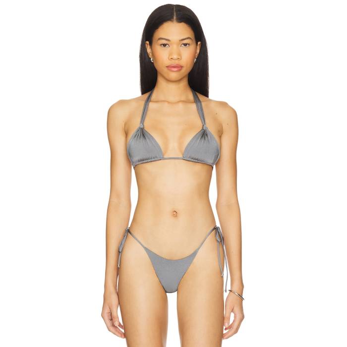 Indah 【 September Solid Cinch Triangle Bikini Top Women Metal 】 ソリッド レディースファッション 水着 レディース メタル 23,014円