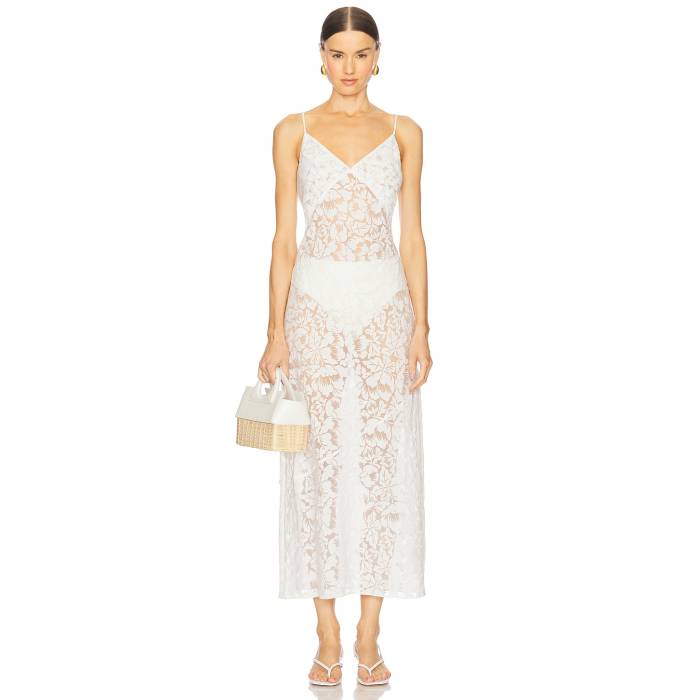 オニア Onia 【 Burnout Slip Dress Women White 】 ドレス レディースファッション ドレス レディース 白色 ホワイト
