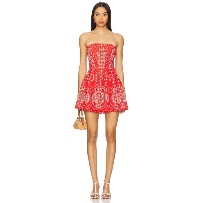 Charo Ruiz Ibiza 【 Clem Short Dress In Black Nelm Women Red Nel?M 】 御召しもの 黒いこと 黒いこと レディース Red 赤・赤いこと