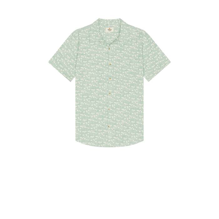 Marine Layer 【 Classic Stretch Selvage Shirt Men Green Palm Print 】 クラシック メンズファッション トップス カジュアルシャツ メンズ green 緑・グリーン 28,125円