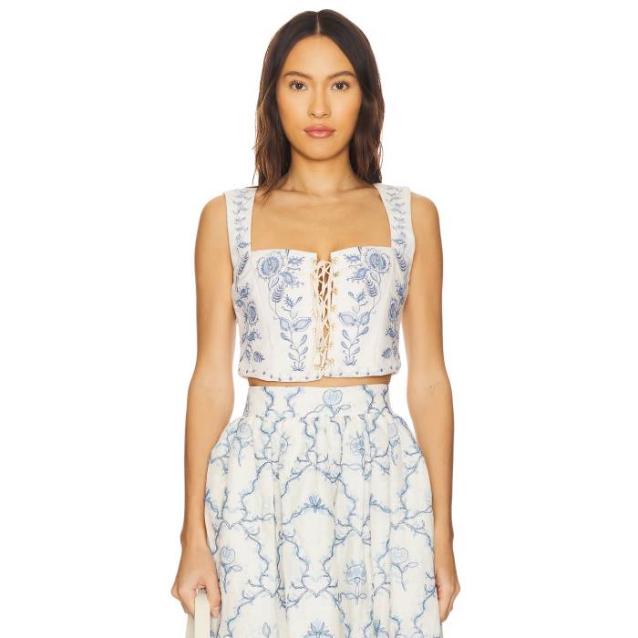 Agua By Agua Bendita 【 Cornalina Floritura Corset Top Women Multicolor 】 レディース