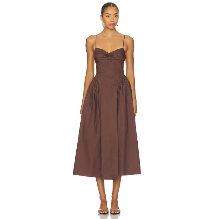 Nia 【 Destene Dress Women Chocolate 】 お召しもの レディース