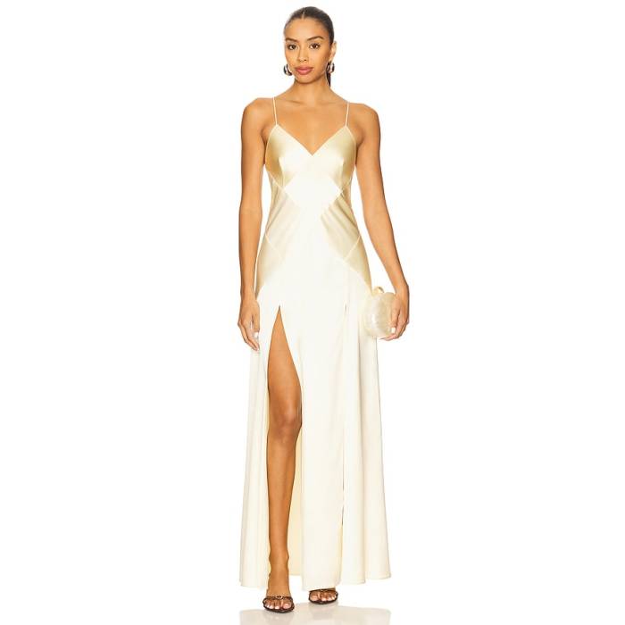 Bevza 【 Rhombuses Dress Women Creme Brulee 】 御召しもの レディース