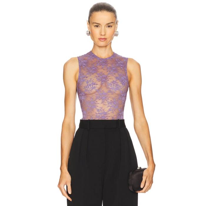 Alex Perry 【 Sleeveless Bodysuit Women Grape 】 Sleeveless ノンスリーブ ボディースーツ レディース｜スニケス