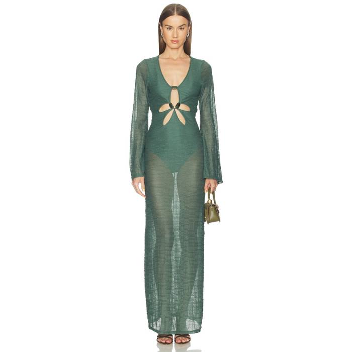 Azulu 【 Dali Dress Women Sacramento Green 】 御召しもの レディース カリフォルニア州の州都 green 緑・緑であること