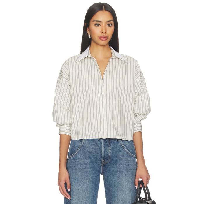ラグアンドボーン Rag \u0026 Bone 【 Marin Stripe Layered Shirt Women Cream Stripe 】 Stripe 縞模様 レディース 皮膚軟化剤 Stripe 縞模様