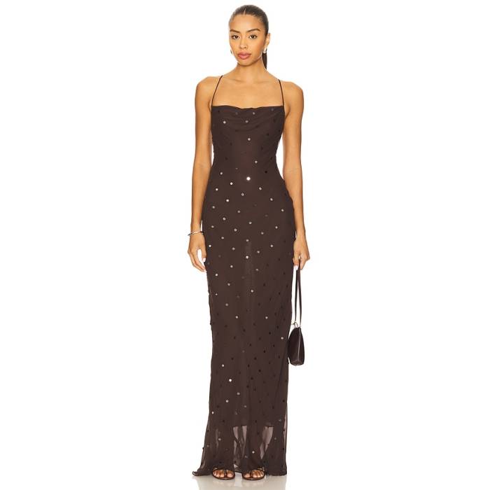 Bec + Bridge 【 Arielle Slip Maxi Dress Women Dark Chocolate 】 御召しもの レディース