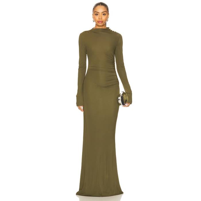 House Of Harlow 1960 【 X Revolve Suki Gown Women Olive Green 】 レディース olive オリーブ green 緑・緑であること