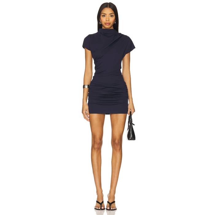Line & Dot 【 Archer Draped Mini Dress Women Navy 】 ドレス レディース 紺色 ネイビー|スニケス