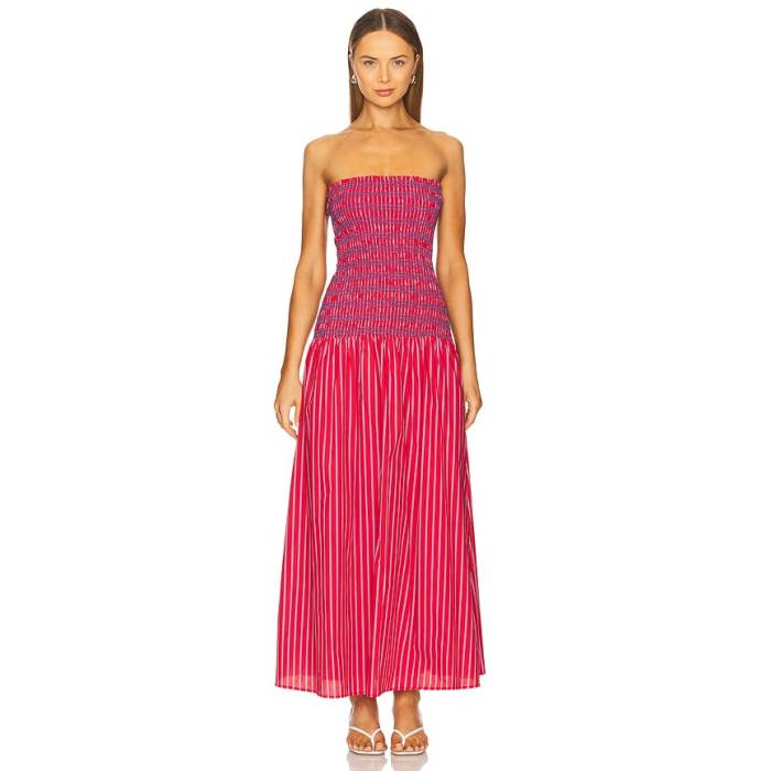 Line & Dot 【 Claudine Smocked Dress Women Red 】 ドレス レディース Red 赤・レッド|スニケス