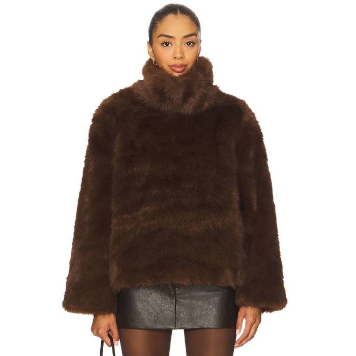 バル一点 Bardot 【 Renata Faux Fur Jumper Women Chocolate 】 レディース