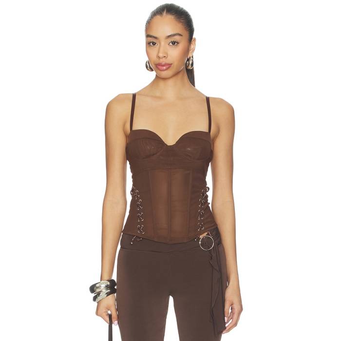 Miaou 【 Christina Corset Top Women Brown 】 レディース 赤銅色 赤銅色