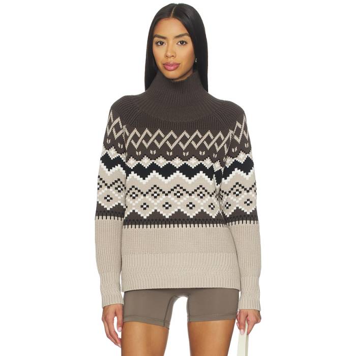 Alp N Rock 【 Leighton Mock Neck Ski Sweater Women Coffee 】 調教師 レディース