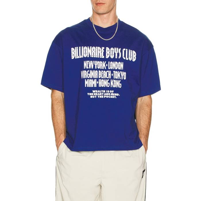 ビリオネアボーイズクラブ Billionaire Boys Club 【 Club Boxy Tee Men Sodalite Blue 】 野球クラブ プルオーバー メンズ 青み 青色