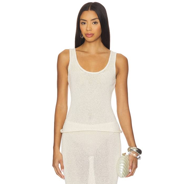 Asta Resort 【 Ana Top Women Ivory Sequin 】 レディース 象牙色