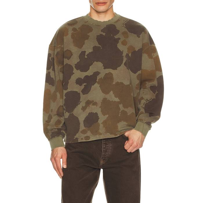 スコッチアンドソーダ Scotch \u0026 Soda 【 Printed Overdyed Sweatshirt Men Dark Beige 】 汗水 調教師 メンズ ベージュ