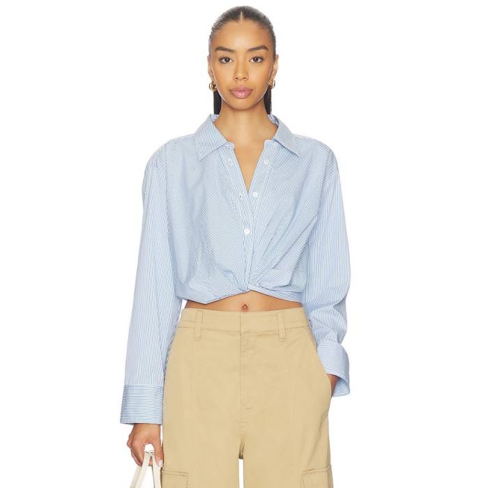 エーエルシー A.l.c. 【 Leo Top Women French Blue \u0026Amp; White 】 レディース 青碧 青碧 白いこと 白いこと
