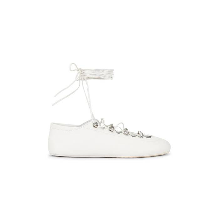 アレキサンダーワン Alexander Wang 【 Vyolette Lace Up Flat Women Optic White 】 レディース 白いこと 白いこと
