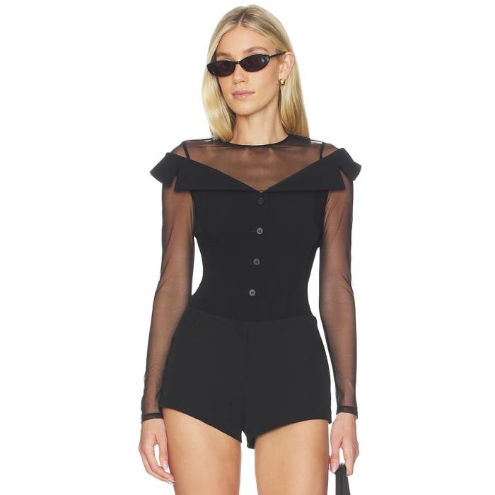 フルールドゥマル Fleur Du Mal 【 Off The Shoulder Blazer Bodysuit Women Black 】 ブレイザー 上半身背広 レディース 黒いこと 黒いこと