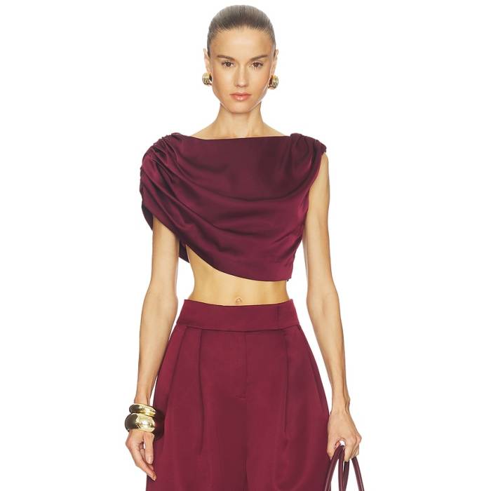 Camila Coelho 【 Vionetta Top Women Oxblood 】 レディース 赤・オックスブラッド