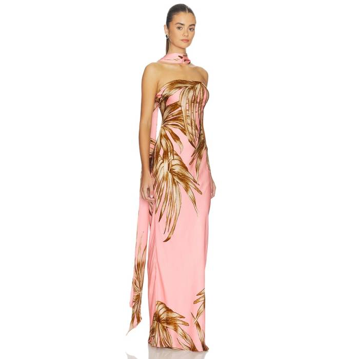 Rococo Sand 【 Strapless Maxi Dress Women Pink 】 御召しもの レディース pink さくら色