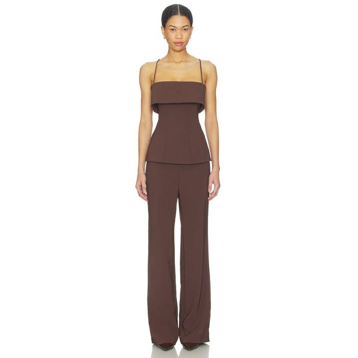Lovers And Friends 【 Kira Jumpsuit Women Brown 】 飛び降りる背広 レディース 赤銅色 赤銅色